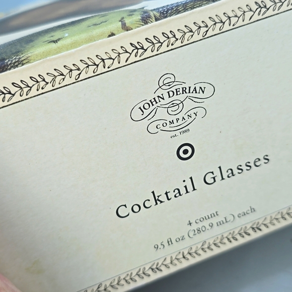 John Derian Bird Cocktail Highball Bar Drinking Glasses set of 4 - Picture 8 of 8